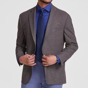 Michael Kors Men 44R Brown Houndstooth 2-Button Single Breast Blazer Sportcoat